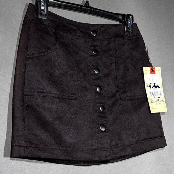 NWT Boom Boom Jeans Black Six Snaps Skirt Size‎ Small - Picture 2 of 11